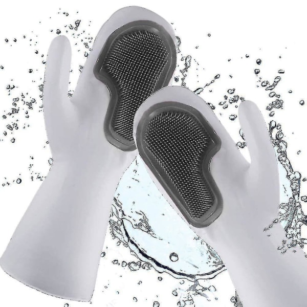 1 stk - Silikonehandsker, genanvendelige vandtætte rengøringshandsker med, håndbeskyttelse og varmebestandig