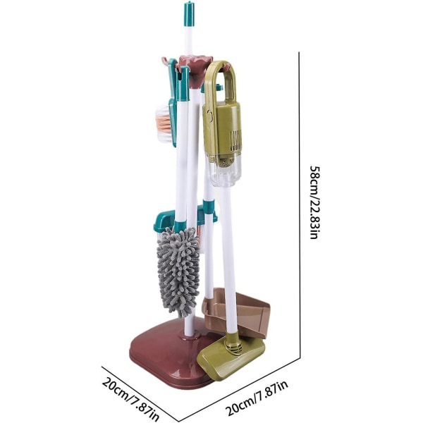 Børnerengørings Sæt, Husholdnings Legesæt, Børns Fejesæt Inkluderer Kost Mop Støvkost Støvsuger Børster Klud Og Organi