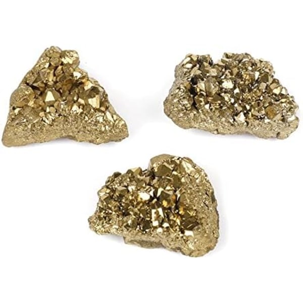 8 stk 15-25 mm naturlig pyritsten rå pyrit krystal til cabbing tumbling Reiki Healing (guld)
