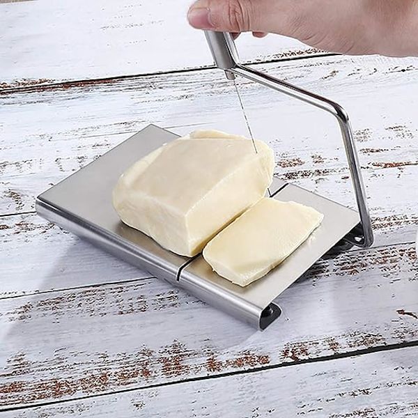 Rustfrit håndkøkkenost stålbræt smørtrådsskæreværktøj køkken, spisning og bar seje udendørs gadgets til hjemmet (sølv, en størrelse)