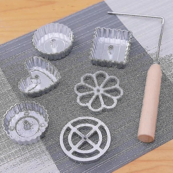 Aluminium Svensk Rosetjern Maker Vaffel Timbaleforme Traktbagesæt Ring Maker Cookie Bageform Bunuelos Form Køkkenredskaber -zmd(