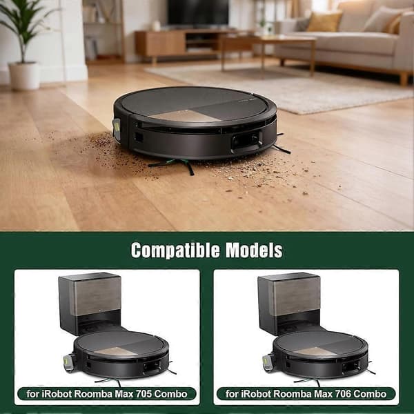 Rullemoppe Udskiftningssæt til IRobot Roomba Max 705 Combo/Max 706 Combo Robotstøvsuger, Udskiftningsdel