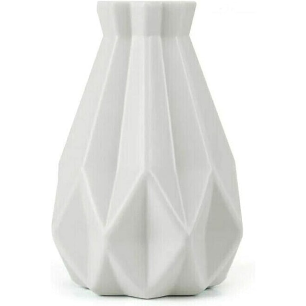 Kjempejulepynt Origamis Imitasjon Blomsterkurv Keramikk Vase Blomsterpotte Hvit plastdekorasjon & henger Hagenissestatue