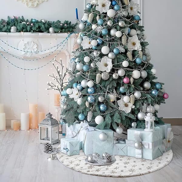 Juleguld 120cm Sne Sequin Træskørt