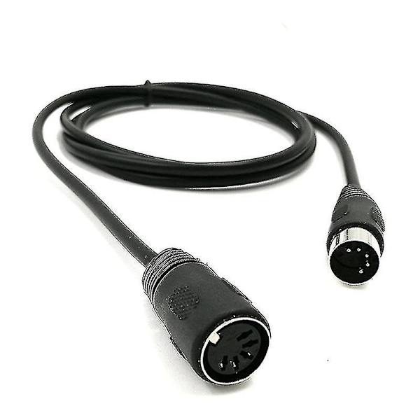 5-pin Din han til hun Midiat adapterkabel til Midi keyboard 1,5m