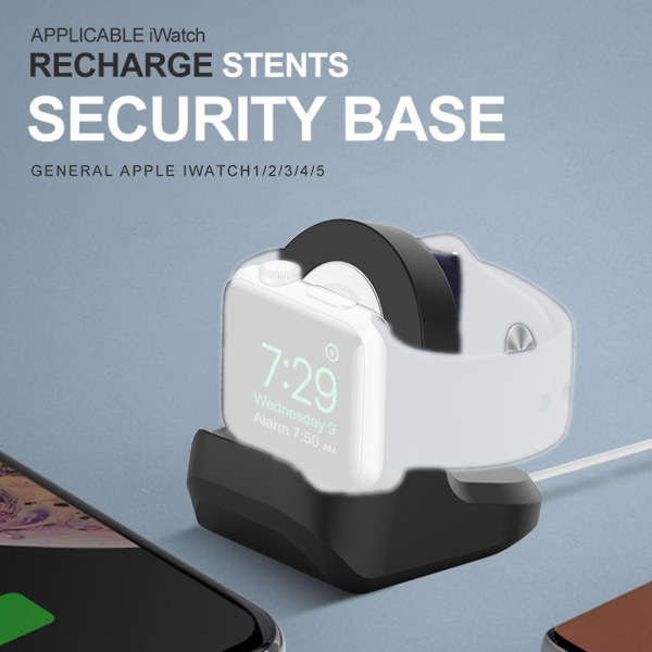 Laderdokk Stativ Lader Stativ Holder Stasjon Brakett For Iwatch Klokken. (svart)(1stk)