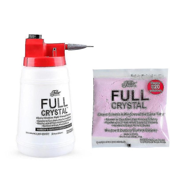 Glasrengöringsset med Plastsprayflaska och Full Crystal Rengöringsmedel