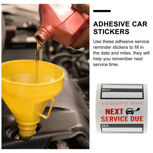 1 rulle med 150 st Service Due Stickers Enkla bilfönsterdekaler Auto Stickers