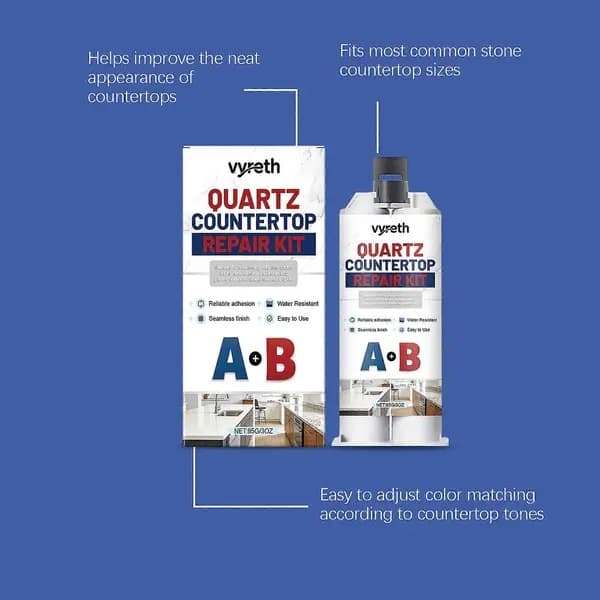 Quartz and Granite Countertop Repair Kit A+B Epoxy Formula for Strong Bonding 1 item