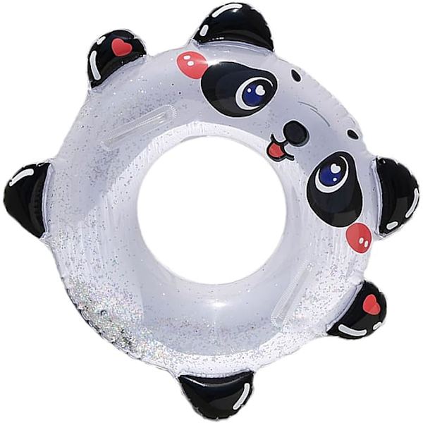 5 st Barn Loungers Glitter Floatie Djur Yrs Utomhusleksaker Baby Rings Pooler PVC Pool med Sommarrör Panda Ring Handtag Simning Simma Godis f