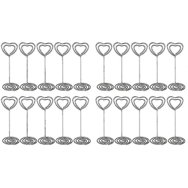 20 X Metal Heart Swirl Foto Memo Note Clip Holder Stativ Bryllupsnavn Plass Kortholder For bryllup eller andre anledninger