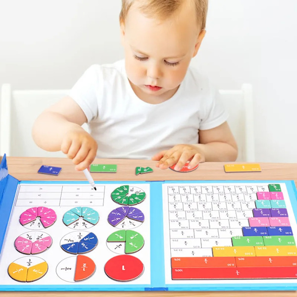 Magnetisk Brøk Læringslegetøj Matematik Montessori Aritmetik Læringshjælpemidler Træbog Uddannelseslegetøj Til Børn