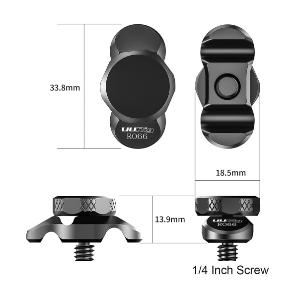 Uurig R066 Universal 1/4 tommer skrue Mikrofon Kabelholder Lås Metal Clip Kamera Cage Kabelklemme Til 3mm-6mm Diameter Kabler