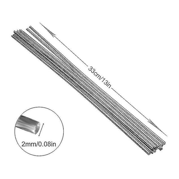 100 stk. Aluminium Elektrodetråd Lav Temp Smeltelig Løsning Svejsning Flux Kerne Elektrode 2,0 mm x 33 cm (1/