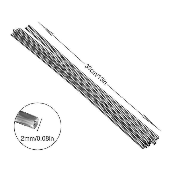 100 stk aluminiumselektrodetråd lav temperatur smeltbar løsning sveiseflukskjerneelektrode 2,0mmx33cm(1/