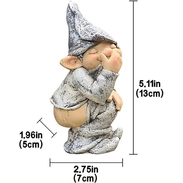 Tomte Staty, Lustiga Utomhusstaty i Resin, Elfträdgårdstaty Gräsmatta Dekoration, Tomteträdgårdsskulptur och Staty Miniatyrform för Trädgårdskonst Urinerande