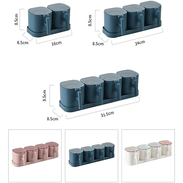 Glas krydderiglas krydderier boks peber krydderi shaker salt krydderi arrangør køkken karaffel krydderi flaske krukker beholder med skeer (Farve: D)