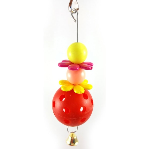 Papegøye hengende ornamenter Ball Bell Flower Design Biteleke Tygge Swing Bird Tool, tilfeldig farge