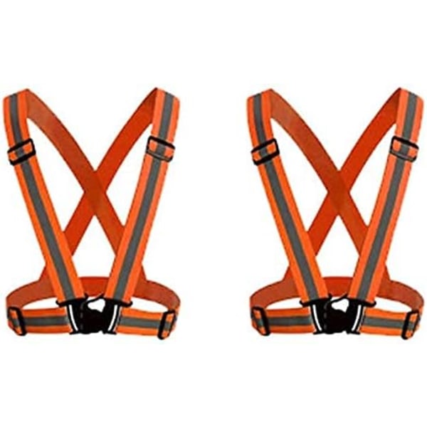 Reflexväst 2-pack med justerbara remmar med hög synlighet för löpning, jogging, cykling, vandring, flerfärgad