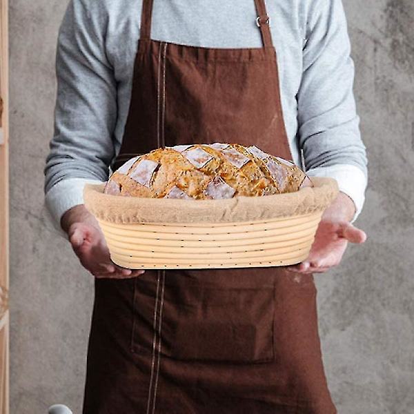 Soikea leipäkori, käsintehty Banneton leipäkori Brotform leipäveitsellä, taikina (haoyi)