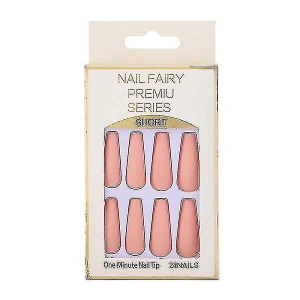 24 stk. Ballet Falske Negle Super Lange Solid Farve Harpiks Kiste Negle Piec