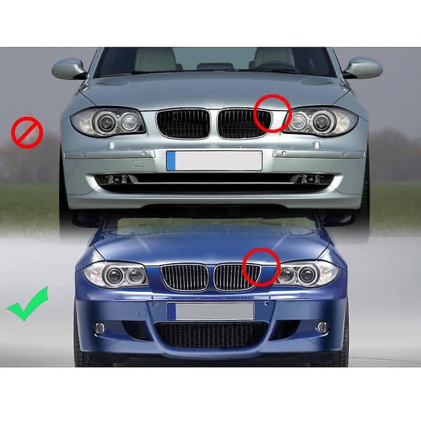 Forreste Dobbelt Nyre Sport Grill Udskiftning Til- E81 E87 E88 1 Serie 2004-2007 Glans Sort