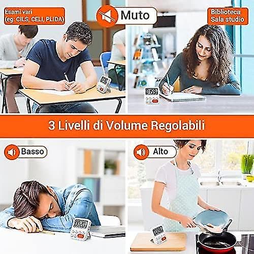 Kök Timer - 2-pack, Kök Timer Med Digital Klockfunktion, Snabbinställningar, Anpassad
