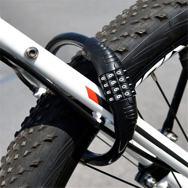 Cykellåskabel, cykelkabellås med 4-siffrig kombination och stort låshuvud, återställbart barncykelkabellås, 2 fot x 0,45