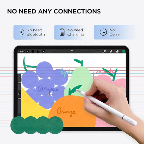 Pekstift för pekskärmar, skiva spets & magnetlock styluspenna kompatibel med Apple Ipad Pro/ipad 6/7/8/9/iphone/samsung Galaxy