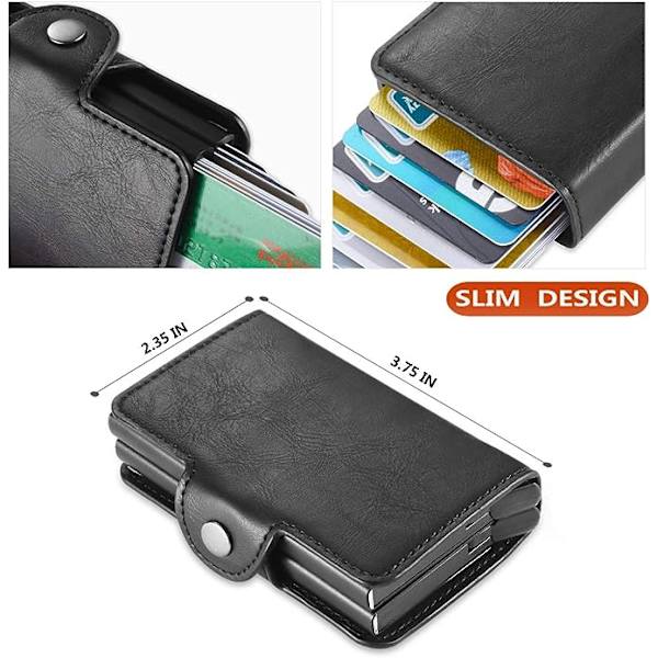 Korthållare, Män Kreditkortshållare, Smalt Korthållare Framficka Anti-Stöld-RFID Auto Pop Up Resa Tunna Plånböcker för Män