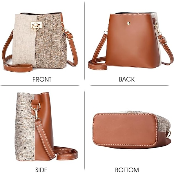 Dam Crossbody-plånbok - PU-läder crossbody-väska med justerbar axelrem, flera fickor och trendig design. Perfekt för dagligt bruk