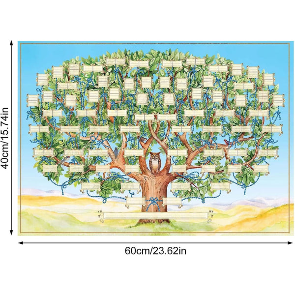 Udfyld slægtsdiagram, udfyldeligt slægtsskema, 60 cm/23.62in slægtsskema Genealogi, gaver til børn for at kende deres familie