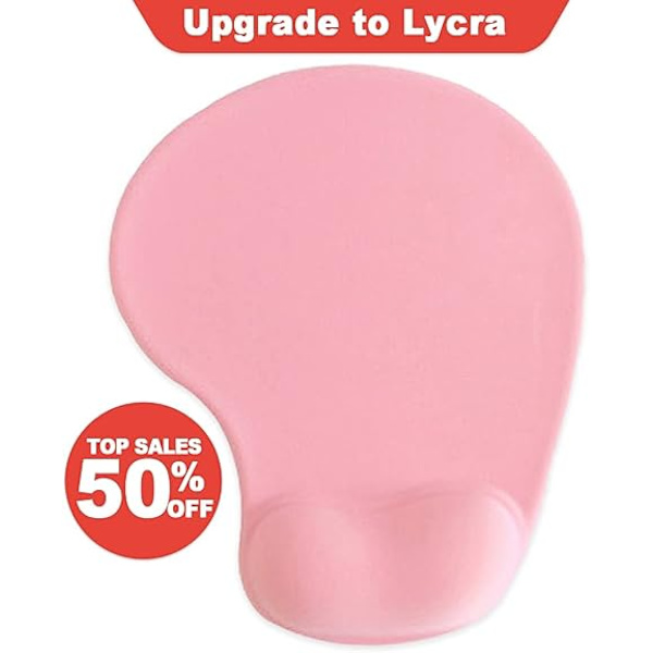 Kontorsmusmatta med gelhandledsstöd - Ergonomisk spelmusmatta handledsstöd - Design Gamepad gummibas för bärbar dator (01 Rosa)
