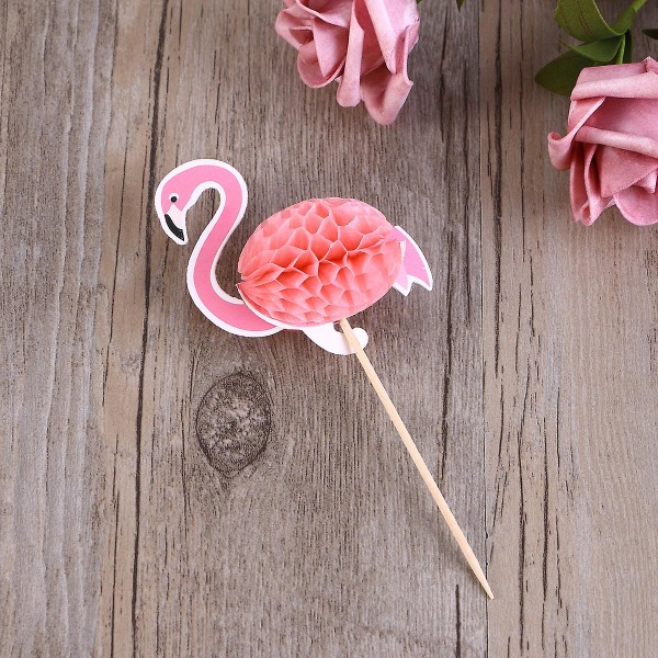 6 st Cake Toppers Flamingo Paper Topper 3d Flamingo Cake Decor 3d Flamingo Cake Picks 3d Flamingo Topper