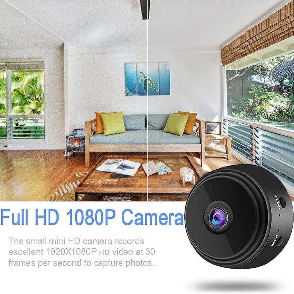 Innendørs smart sikkerhetskamera, 1080p HD-video