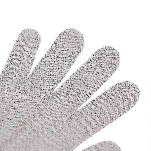 1 par ledende sølvfiber-elektrodehandsker til elektroterapi-massage, fungerer også som puder M