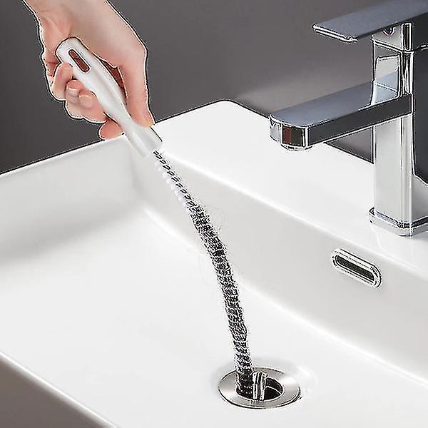 45cm Bärbar Rör Avloppsrensare Borste Rengörare Hopvikbar Diskho Avlopp Rengöring Stick Blockering Remover Kök Rengöringsverktyg