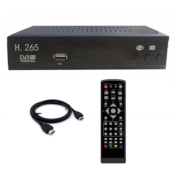 DVB T2 HEVC 265 Digital TV-mottaker DVB-T2 265 1080P HD Dekoder USB Terrestrisk TV-mottaker Set Top Box EU-plugg