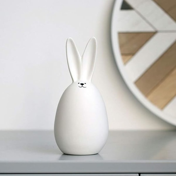 Keramisk hvide kaniner påskehare, påskehare dekoration Desktop kanin Ornament Bordplade kanin figurer til forår påske, forår dekorative kanin