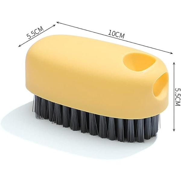 Myk børstevaskebørste for rengjøring av husholdningssko Klærbørste Multifunksjonell rengjøringsbrettbørste med hengende (gul)