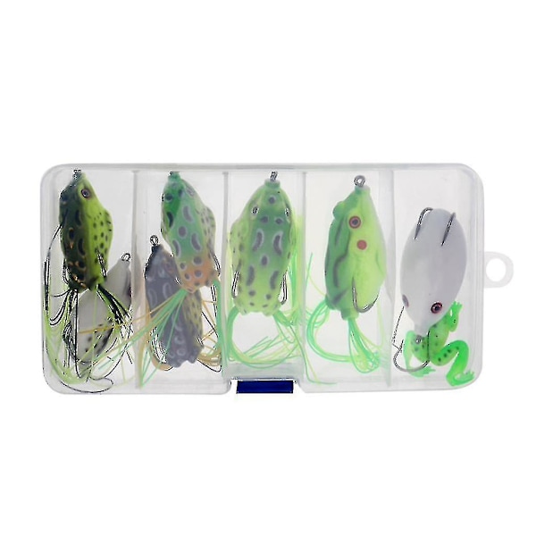 8 stykker hule froskefiske-agn Myke overflate-agn med takkekassen for Bass Snakehead Saltvann Ferskvannsfiske