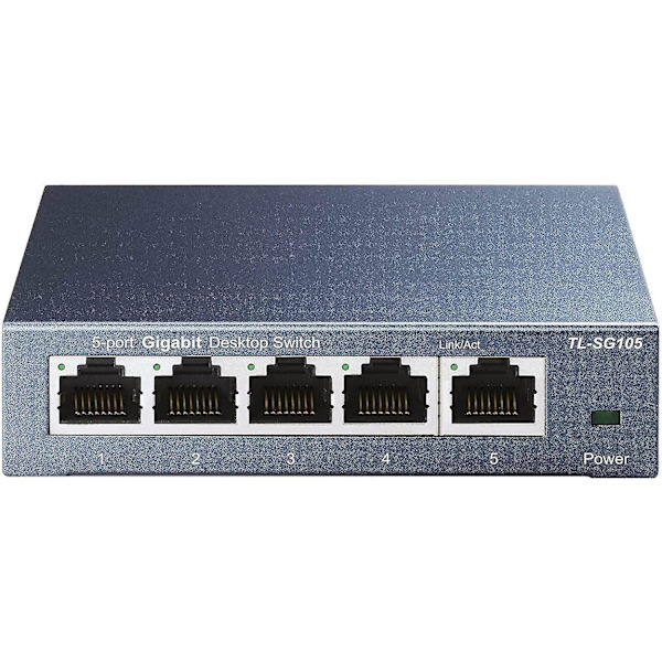 Ethernet-kytkin (tl-sg105) Gigabit 5 RJ45 metalliporttia 10/100/1000 Mbps, ihanteellinen laajennukseen