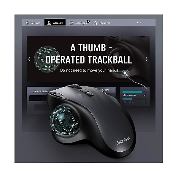 Laddningsbar Spårbollsmus Bluetooth+2.4g Dubbel Läges Trådlös Mus För Pc Dator Bärbar Dator Surfplatta