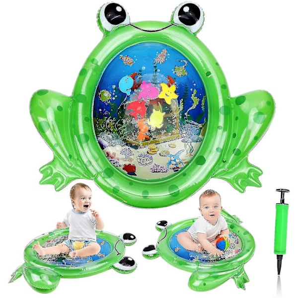 Ny froskeformet oppblåsbar babyvannsmatte, vann- og fiskevekkelsesmatte, baby