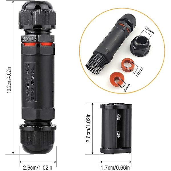 Liitäntälaatikko, 4 kpl Vedenpitävä Liitäntälaatikko, IP68 Vedenpitävä Ulkokaapeli