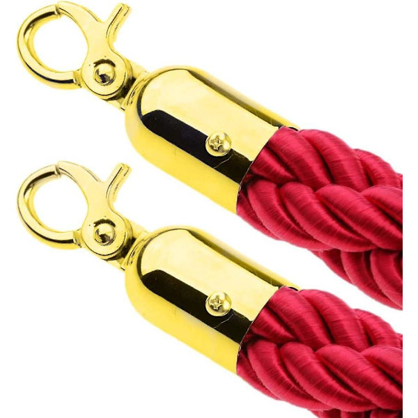Guide Rope Barrier Rope Divider Queue Divider Rope For Guidance System Med Guld Krog 1,5m Rød
