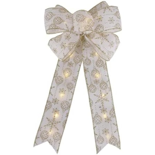 Juletrærbuer, julebuer julekransbue stor glitterbåndsløyfe, 1 stk anheng vakker lampe julebue elegant imitasjon lin
