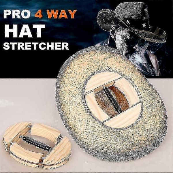 Hat Stretcher 4-vejs, Hat Stretcher til Fitted Hats Størrelse 6 7/8 til 8 1/2, Hat Jack Stretcher, Kraftig Hat Extender