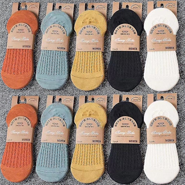 1 Par Dam Ankelstrumpor Casual Låg Skurna Båtsockor Halksäkra Mode Sommar