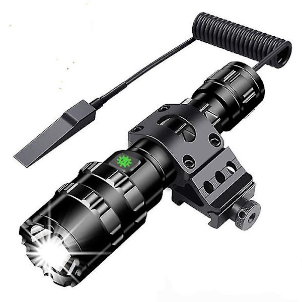 Taktisen taskulamppu 3000 lumenia Super Bright L2 Led taskulamppu USB ladattava 5 valotilaa Picatinny kisko kiinnitys ja painonappi ulkoilukalastukseen [ene
